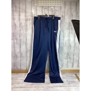 Mighty Fine Men's Drawstrings Wide Leg Silk Snap Button Track Pants Size Large
